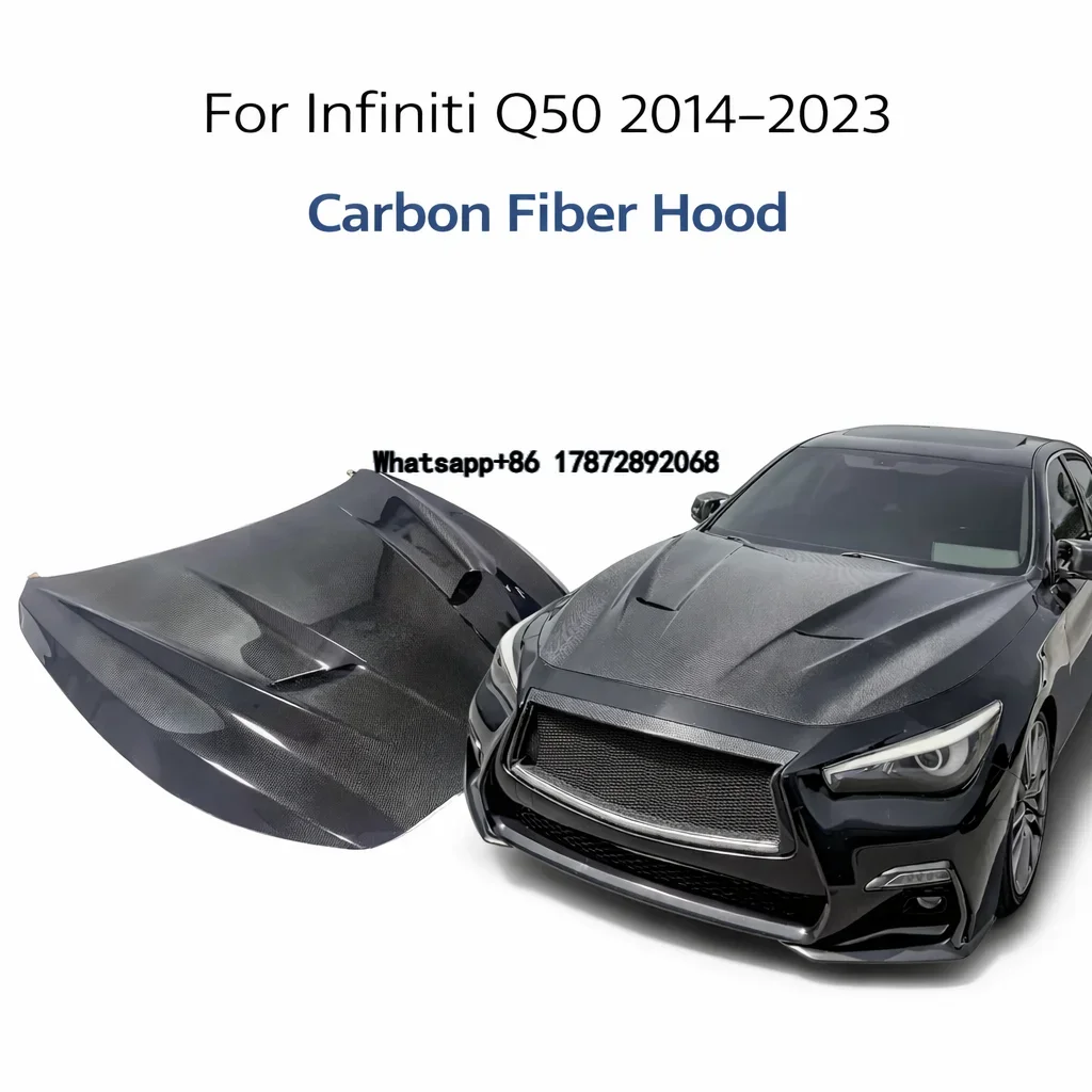 Carbon Fiber Hood with Vent for Infiniti Q50 (2014-2021) | MBJ Style Front Bonnet Replacement | OEM-Style Fit
Carbon Fiber Hood with Vent for Infiniti Q50 (2014-2021) | MBJ Style Front Bonnet Replacement | OEM-Style Fit