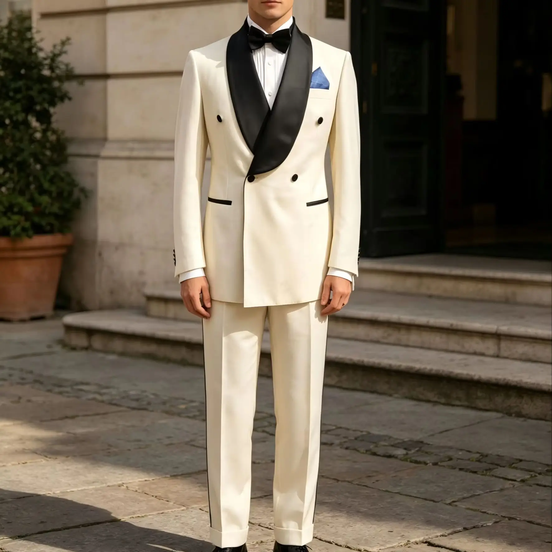 Men 2 Piece Sets Single Breasted Jacket Pants Customized Groom Formal Wear Wedding Tuxedo Attire
Men 2 Piece Sets Single Breasted Jacket Pants Customized Groom Formal Wear Wedding Tuxedo Attire