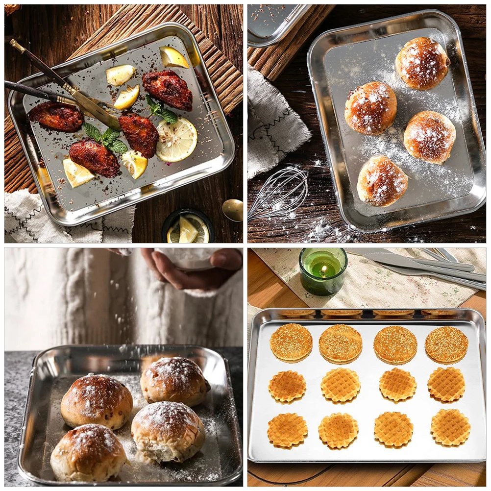 3Pcs Stainless Steel Baking Pan Tray Rectangular Design Multipurpose Oven Dishwasher Safe Bbq Plate Stainless Steel Oven Pan
3Pcs Stainless Steel Baking Pan Tray Rectangular Design Multipurpose Oven Dishwasher Safe Bbq Plate Stainless Steel Oven Pan