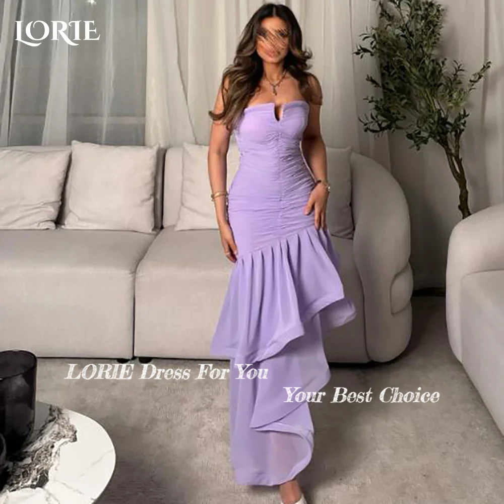 LORIE Pleats Lenvender Mermaid Arabia Evening Dress Ruched Flowy Princess Prom Dresses Bobycon Saudi Party Gowns Customized
LORIE Pleats Lenvender Mermaid Arabia Evening Dress Ruched Flowy Princess Prom Dresses Bobycon Saudi Party Gowns Customized