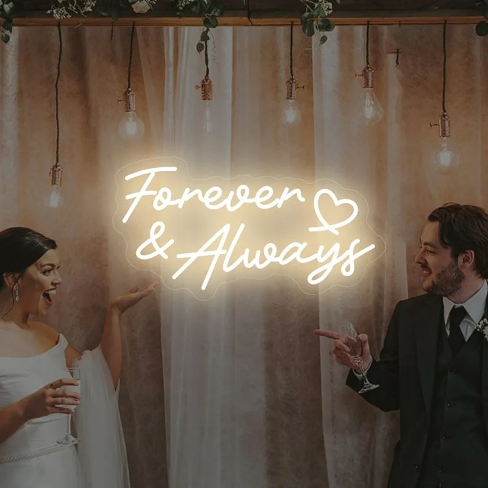 LED Forever & Always Neon Sign USB Powered for Room Home Art Wall Decor Wedding Engagement Party Wall Hanging Decor Warm White
LED Forever & Always Neon Sign USB Powered for Room Home Art Wall Decor Wedding Engagement Party Wall Hanging Decor Warm White