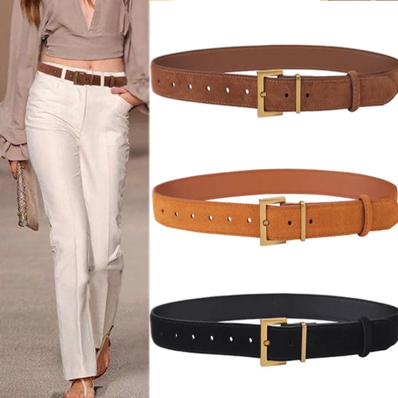 3.3CM Vintage Style Suede Cowhide Belt Wide Belt for women Metal Buckle luxury designer belt Dress Jeans Skinny Girdle AB007
3.3CM Vintage Style Suede Cowhide Belt Wide Belt for women Metal Buckle luxury designer belt Dress Jeans Skinny Girdle AB007