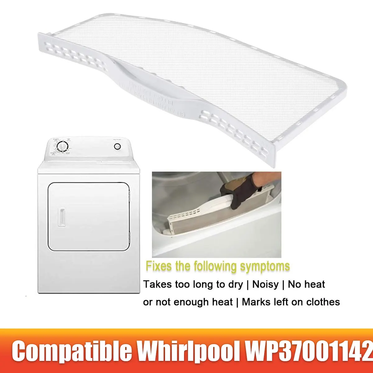 Universal Clothes Dryer Filter WP37001142 for Whirlpool Amana - High-Efficiency Lint Trap, Fits 37001142A, Y503627
Universal Clothes Dryer Filter WP37001142 for Whirlpool Amana - High-Efficiency Lint Trap, Fits 37001142A, Y503627