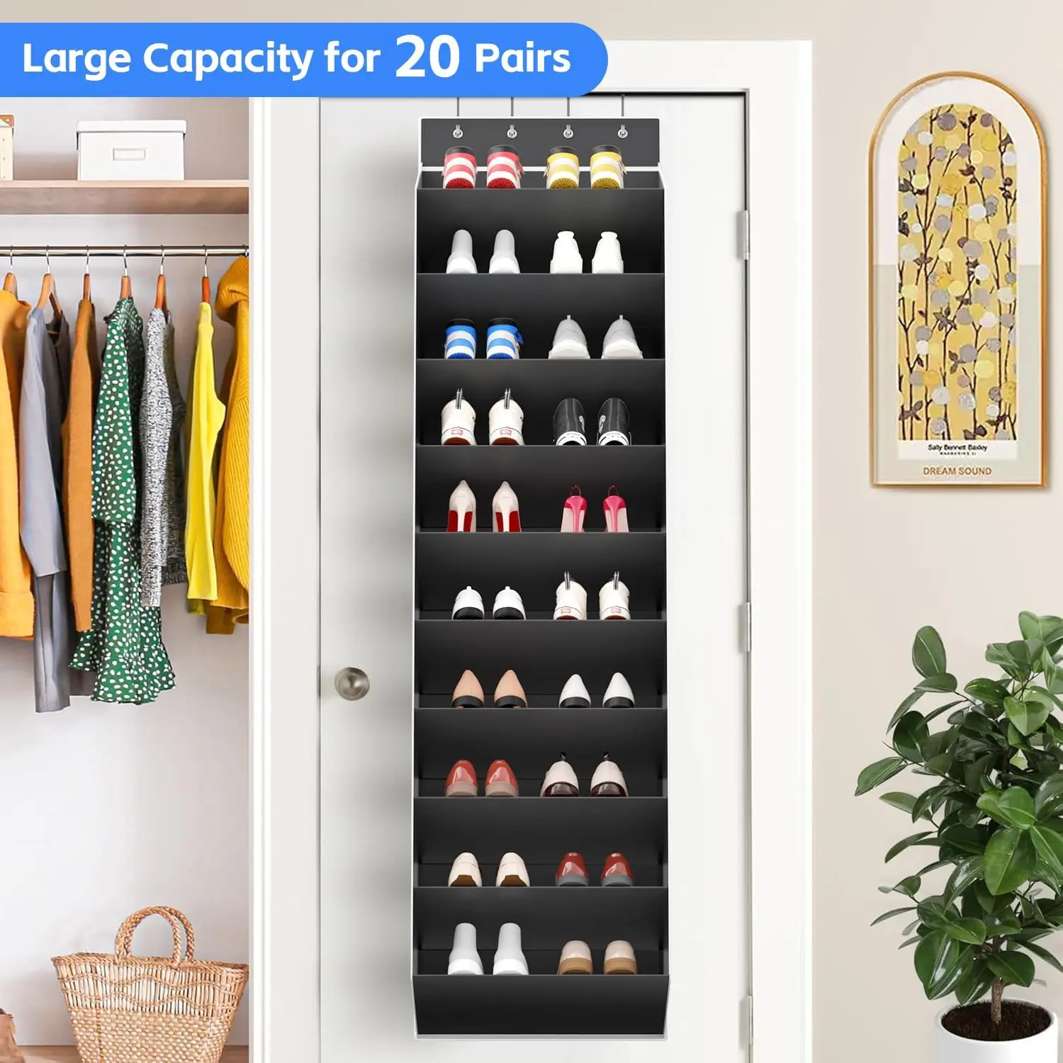 10 Tiers Large Over the Door Shoe Organizer Hanging Shoe Rack with Deep Pockets for Storage Door Storage Solution
10 Tiers Large Over the Door Shoe Organizer Hanging Shoe Rack with Deep Pockets for Storage Door Storage Solution