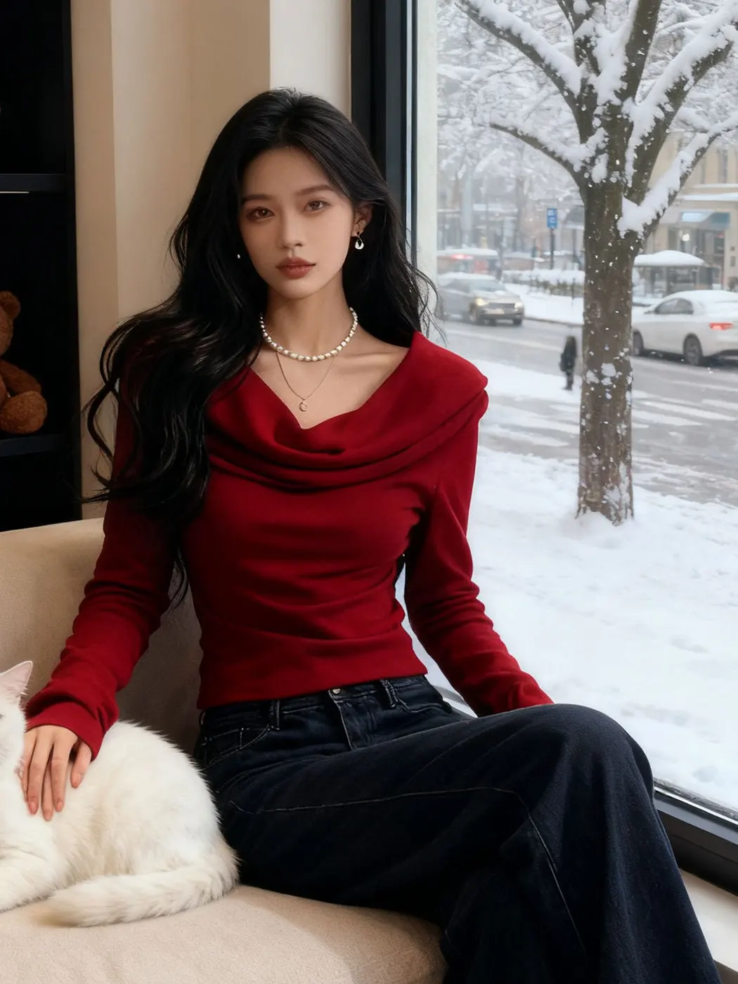 Retro Red Knitted Sweater Women's Autumn Winter Inner Wear Base Layer Top One Shoulder Bared Neck Design Korean Style Regular...
Retro Red Knitted Sweater Women's Autumn Winter Inner Wear Base Layer Top One Shoulder Bared Neck Design Korean Style Regular...