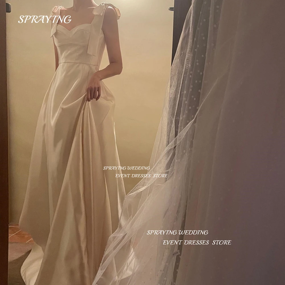 SPRAYING Simple Sweetheart Korea Wedding Photo Shoot Spaghetti Straps Sleeveless Bridal Gown Floor Length 웨딩드레스 Custom Made
SPRAYING Simple Sweetheart Korea Wedding Photo Shoot Spaghetti Straps Sleeveless Bridal Gown Floor Length 웨딩드레스 Custom Made