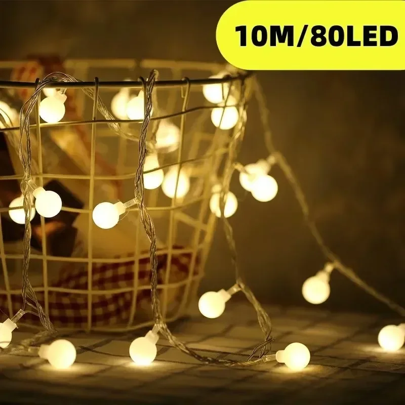 10M Ball LED String Lights Outdoor Ball Chain Lights Garland Lights Bulb Party Home Wedding Garden Christmas Decor
10M Ball LED String Lights Outdoor Ball Chain Lights Garland Lights Bulb Party Home Wedding Garden Christmas Decor