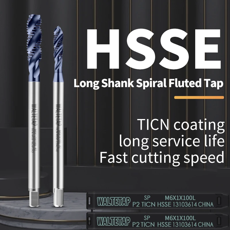 HSSE-M35 JIS Standard With Ticn Long Shank 100MM 120 150MM Spiral Fluted Tap M2 M2.5 M3 M4 M5 M6 M8 M10 M12 Machine Thread Taps
HSSE-M35 JIS Standard With Ticn Long Shank 100MM 120 150MM Spiral Fluted Tap M2 M2.5 M3 M4 M5 M6 M8 M10 M12 Machine Thread Taps