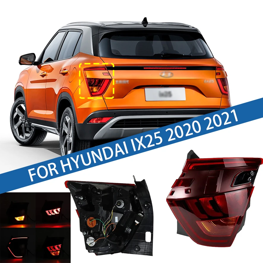 Для Hyundai IX25 2020 2021, автомобильный задний фонарь, задний бампер, стоп-сигнал, сигнал поворота, предупреждение
Для Hyundai IX25 2020 2021, автомобильный задний фонарь, задний бампер, стоп-сигнал, сигнал поворота, предупреждение