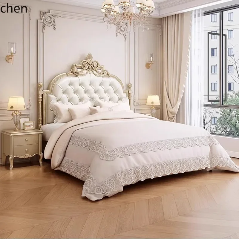 b7- Master Bedroom Double Carved Solid Wood Upholstered Wedding Bed Genuine Leather Bed
b7- Master Bedroom Double Carved Solid Wood Upholstered Wedding Bed Genuine Leather Bed