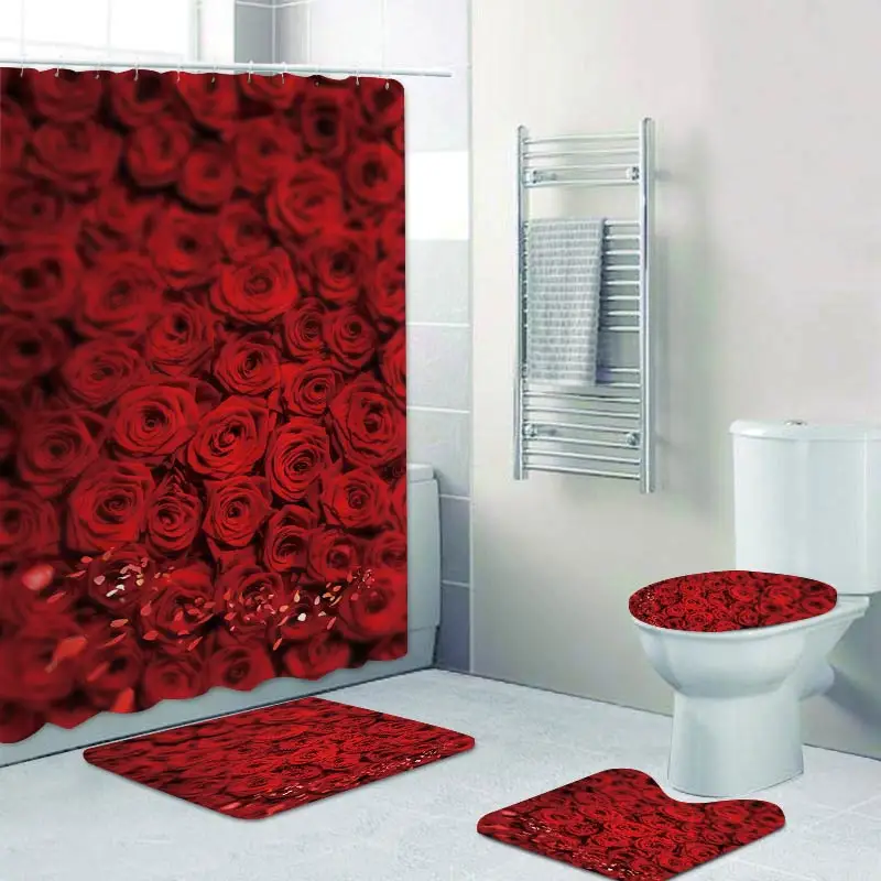 Valentine's Day Shower Curtain Bath Sets Waterproof Non-Slip Bathroom Rug, Toilet U With 12 Hooks Home Deco Free Ship
Valentine's Day Shower Curtain Bath Sets Waterproof Non-Slip Bathroom Rug, Toilet U With 12 Hooks Home Deco Free Ship
