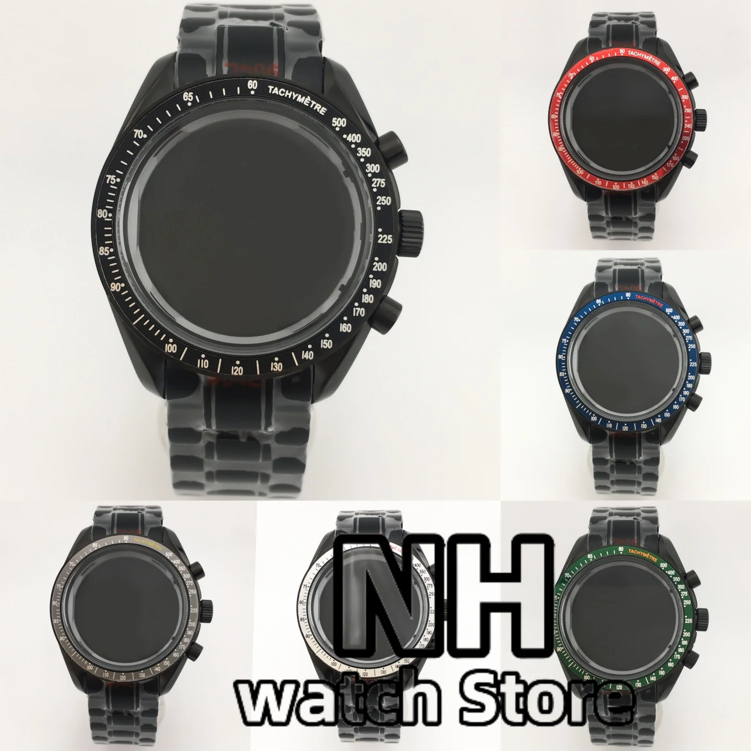 40mm PVD Black Chronograph Indices Watch Case Bracelet Set Stainless Waterproof For VK63 VK63A VK64 Movement Men's Watch Parts
40mm PVD Black Chronograph Indices Watch Case Bracelet Set Stainless Waterproof For VK63 VK63A VK64 Movement Men's Watch Parts