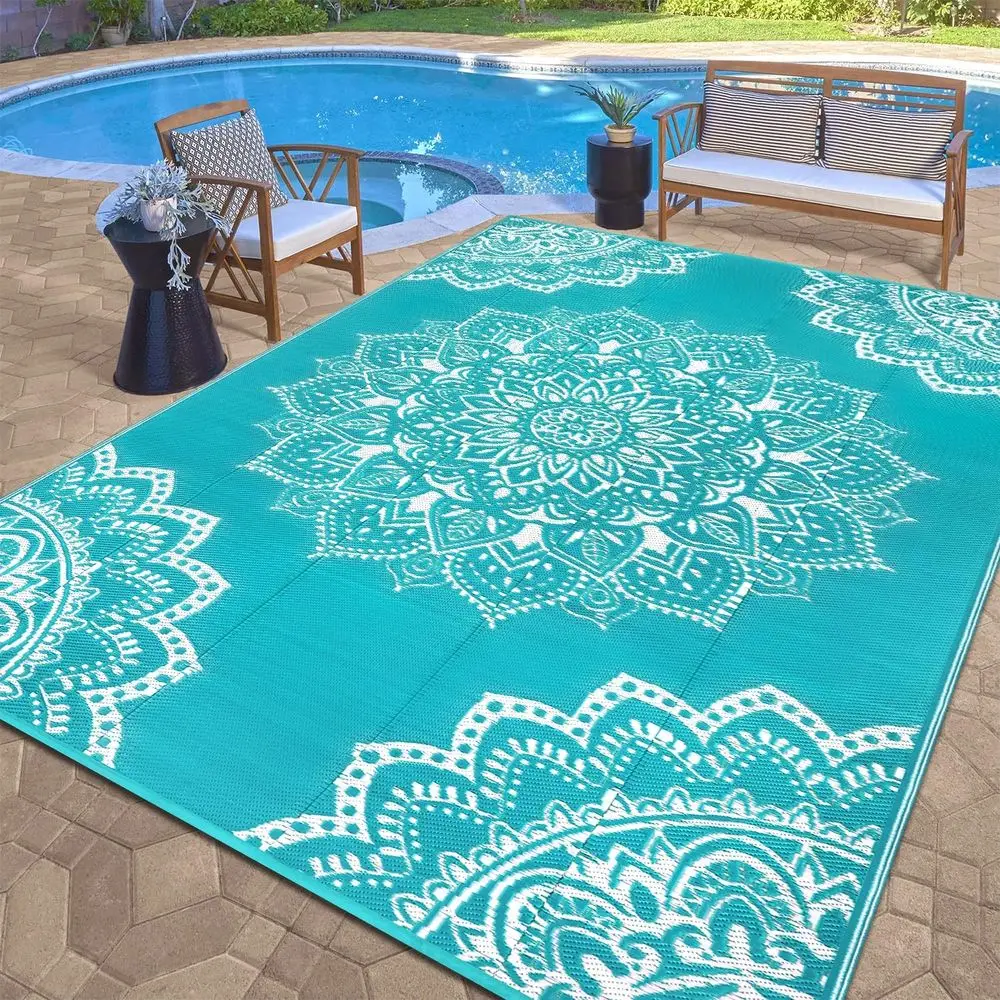 Outdoor Reversible Plastic Rug, 9x12 ft, Patio, Camping, RV, Deck, Backyard, Balcony, Picnic (Blue)
Outdoor Reversible Plastic Rug, 9x12 ft, Patio, Camping, RV, Deck, Backyard, Balcony, Picnic (Blue)
