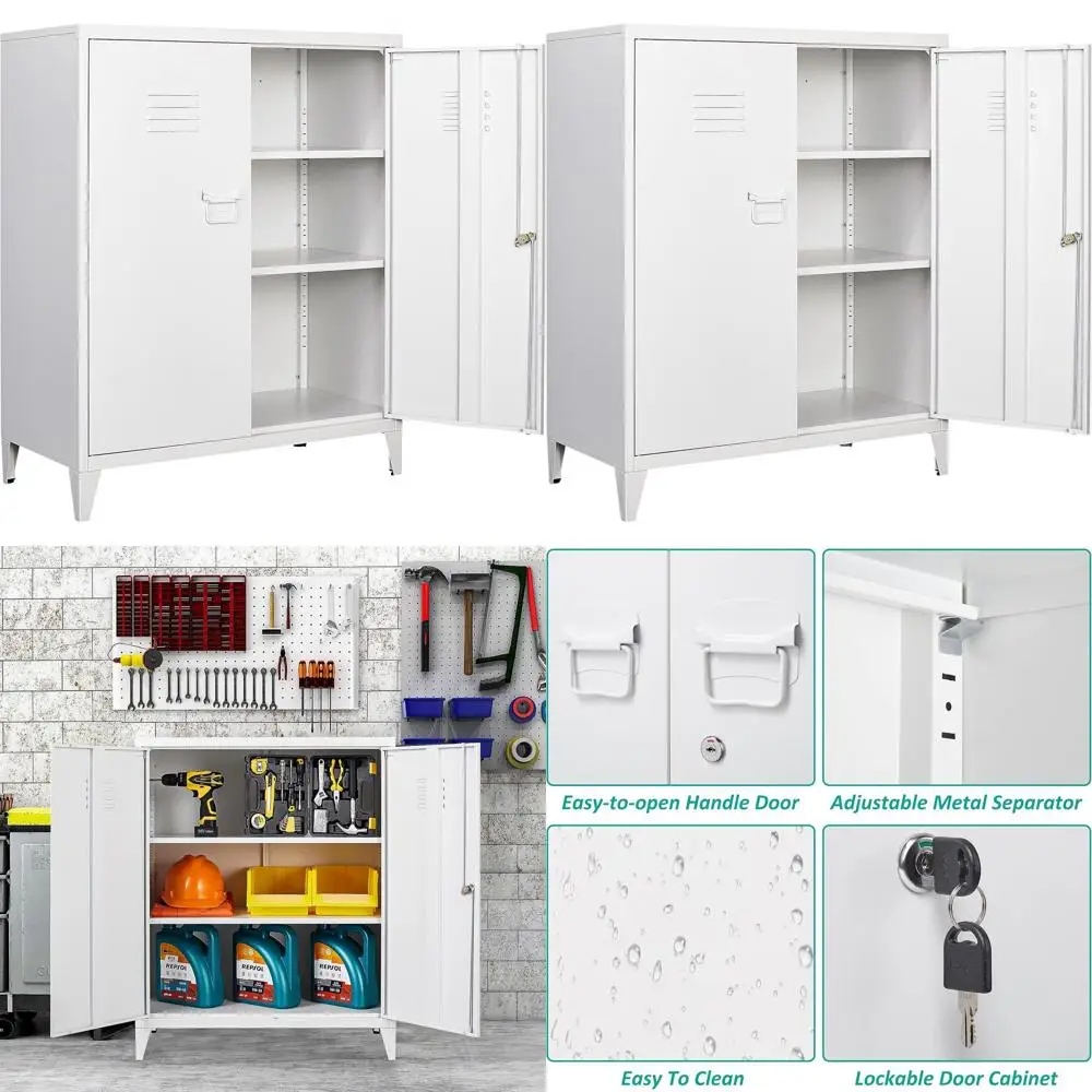 40 Lockable Metal Cabinet with Adjustable Shelves for Home, Office, School, and Garage Storage
40 Lockable Metal Cabinet with Adjustable Shelves for Home, Office, School, and Garage Storage