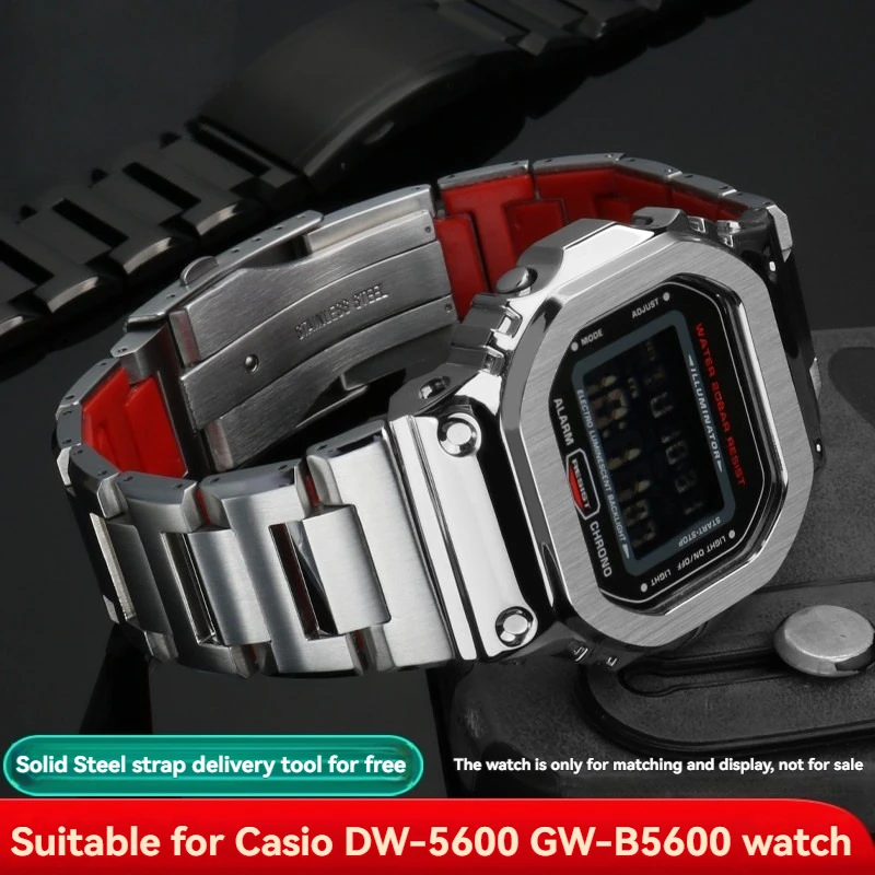 Ремешок из нержавеющей стали DW-5600 + металлический корпус для часов Casio G-SHOCK DW5600 GW-B5600 GW-M5610, модифицированный мужской ремешок с красной нижней частью
Ремешок из нержавеющей стали DW-5600 + металлический корпус для часов Casio G-SHOCK DW5600 GW-B5600 GW-M5610, модифицированный мужской ремешок с красной нижней частью