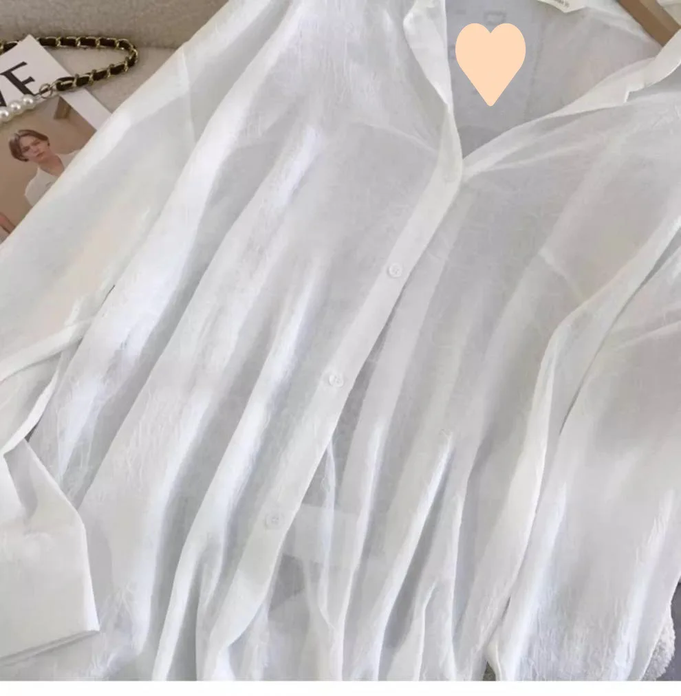 Women s Back Slit Chiffon Shirt Long Sleeve Loose Cover Up Korean Style Casual Blouse Sun Protection Open Front Summer 2025 y2k
Women s Back Slit Chiffon Shirt Long Sleeve Loose Cover Up Korean Style Casual Blouse Sun Protection Open Front Summer 2025 y2k