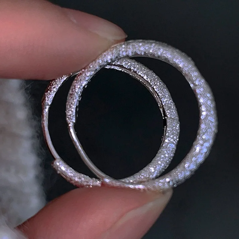 2 Pcs Fashion Round Diamond Elegant Luxury Zircon Copper Silver Color Hoop Earrings Women Party Prom Daily Wedding Gift Jewelry
2 Pcs Fashion Round Diamond Elegant Luxury Zircon Copper Silver Color Hoop Earrings Women Party Prom Daily Wedding Gift Jewelry