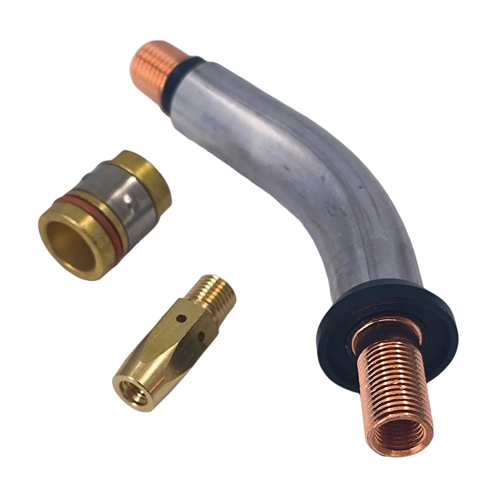 Металлическая трубка сварочной горелки MIG на гибкой стойке с диффузором для пальников MIG серий Miller M25 и 200, конструкция с изгибом 45 градусов
Металлическая трубка сварочной горелки MIG на гибкой стойке с диффузором для пальников MIG серий Miller M25 и 200, конструкция с изгибом 45 градусов