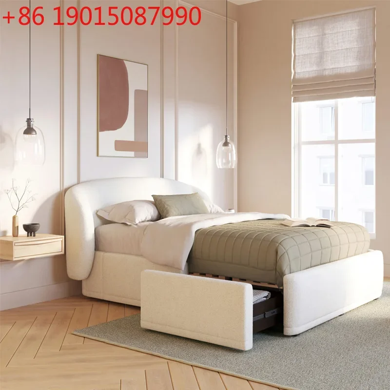 Nordic simple lambswool Internet celebrity drawer storage bed French medieval cream style 1.8 meters high box bed
Nordic simple lambswool Internet celebrity drawer storage bed French medieval cream style 1.8 meters high box bed