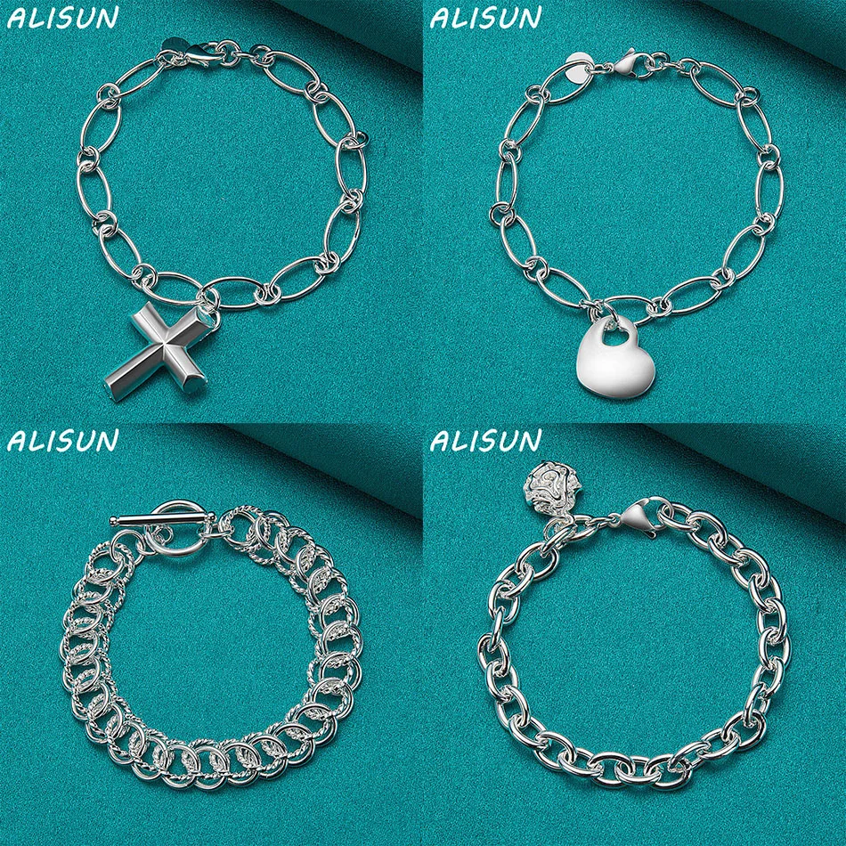 ALISUN 925 Sterling Silver Design Bracelets For Women Men Creativity Gifts Street All-match Party And Daily Wear 
ALISUN 925 Sterling Silver Design Bracelets For Women Men Creativity Gifts Street All-match Party And Daily Wear