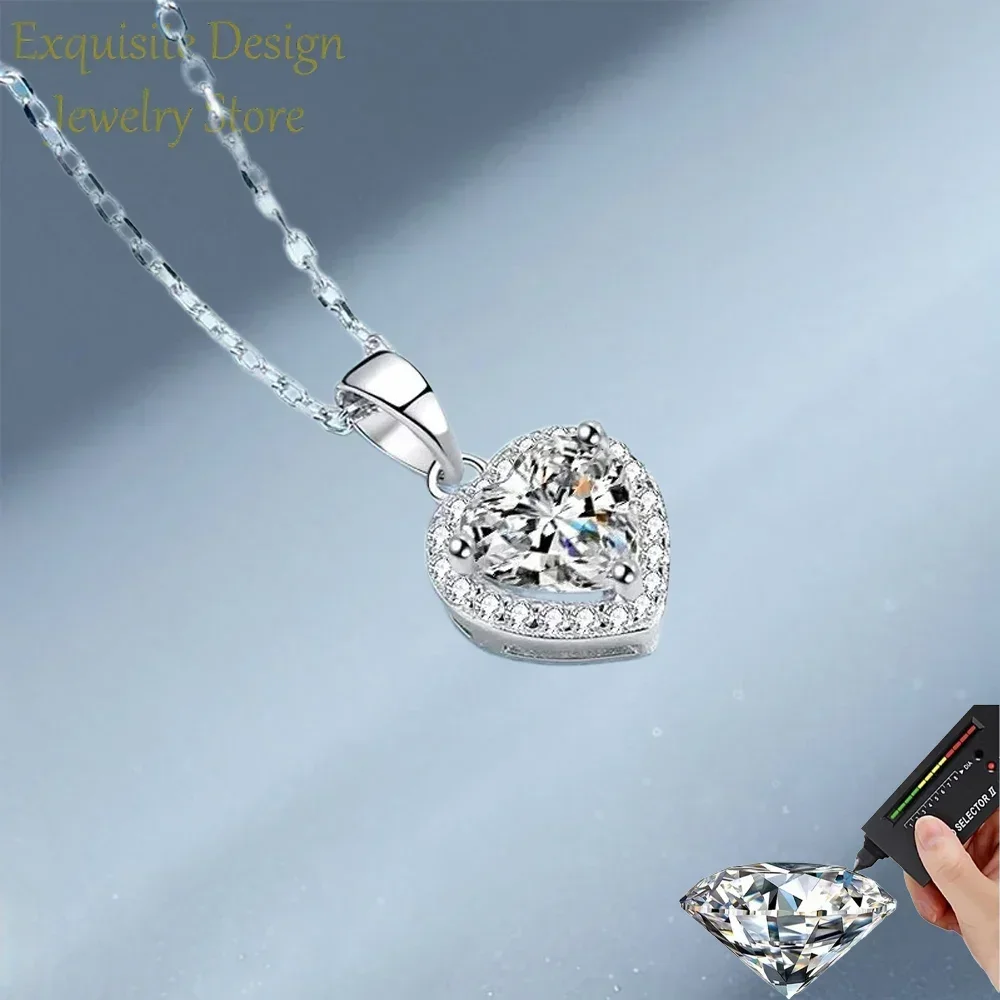 Exquisite Design Shining Heart Pendant Moissanite 1ct Necklace for Women, Ladys Chain PT950 Platinum Fine Jewelry
Exquisite Design Shining Heart Pendant Moissanite 1ct Necklace for Women, Ladys Chain PT950 Platinum Fine Jewelry