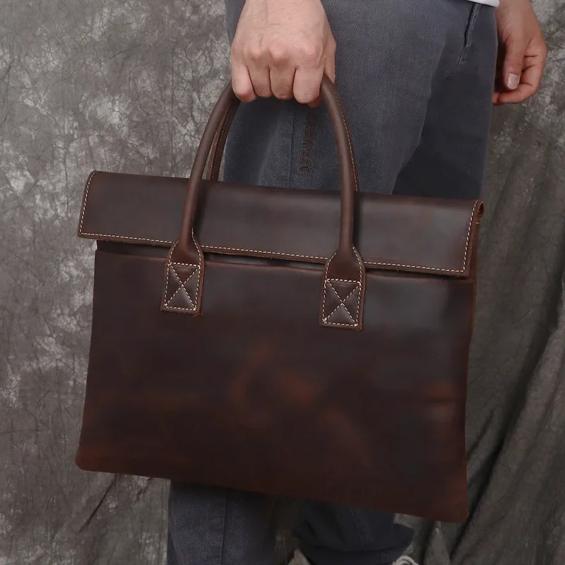Crazy Horse Leather Men's Handbag Genuine Leather Men's Bag 15 Inch Computer Headband Layer Cowhide Retro Casual Handbag
Crazy Horse Leather Men's Handbag Genuine Leather Men's Bag 15 Inch Computer Headband Layer Cowhide Retro Casual Handbag