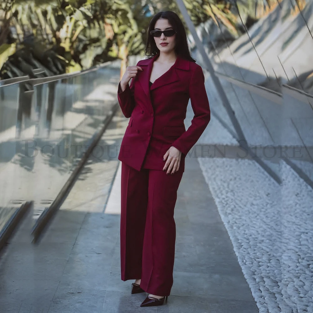 Elegant Customzied Women's Suits 2025 Formal Double Breasted Notch Lapel Slim Fit Female Clothing Office 2 Piece Jacket Pants
Elegant Customzied Women's Suits 2025 Formal Double Breasted Notch Lapel Slim Fit Female Clothing Office 2 Piece Jacket Pants