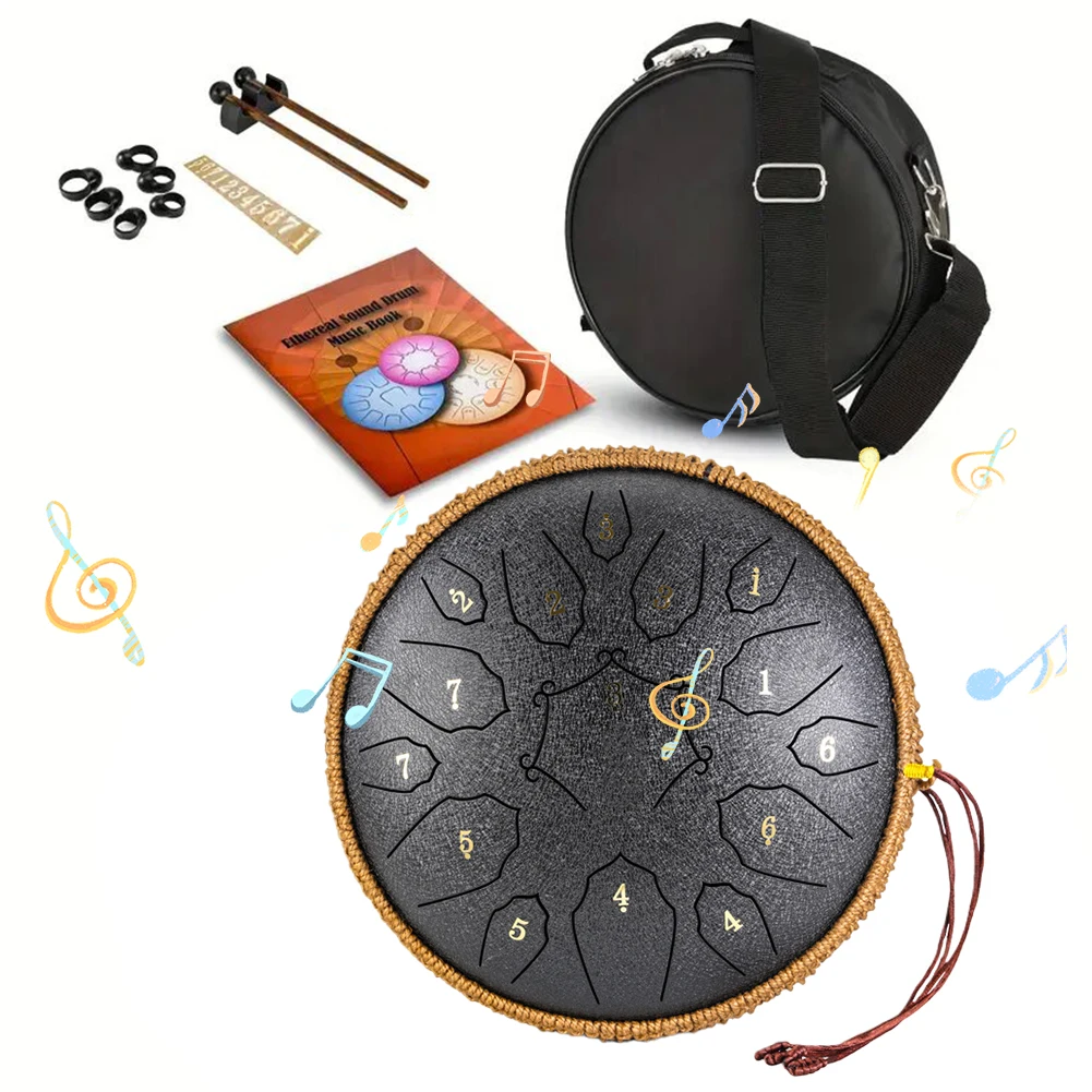 12 Inch Music Drum with Handbag Drumsticks 15 Notes Steel Tongue Drum Yoga Sound Healing D Major Large Ethereal Drum
12 Inch Music Drum with Handbag Drumsticks 15 Notes Steel Tongue Drum Yoga Sound Healing D Major Large Ethereal Drum