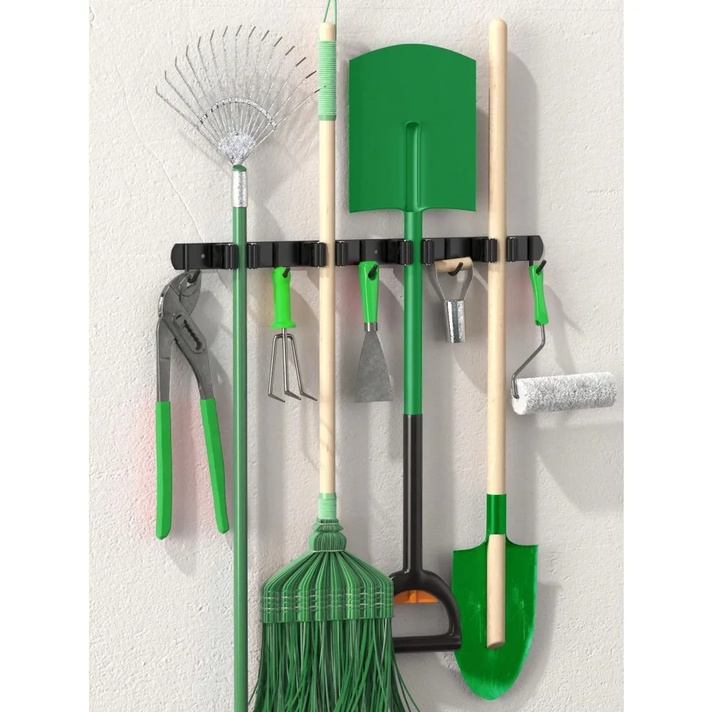 1pc Tool Storage Rack With 4 Clips And 5 Hooks, Wall-Mounted Storage For Gardening Tools, Brooms, Mops And Garage Equipment, Tool Storage Rack
1pc Tool Storage Rack With 4 Clips And 5 Hooks, Wall-Mounted Storage For Gardening Tools, Brooms, Mops And Garage Equipment, Tool Storage Rack