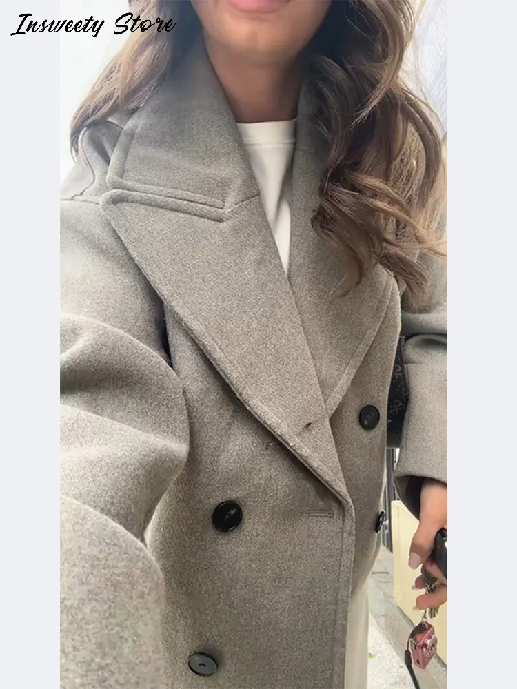 Fashion Solid Double Breasted Jacket Women's Turn-down Collar Long Sleeve Cropped Coats 2025 Autumn New Lady Elegant Outerwear
Fashion Solid Double Breasted Jacket Women's Turn-down Collar Long Sleeve Cropped Coats 2025 Autumn New Lady Elegant Outerwear