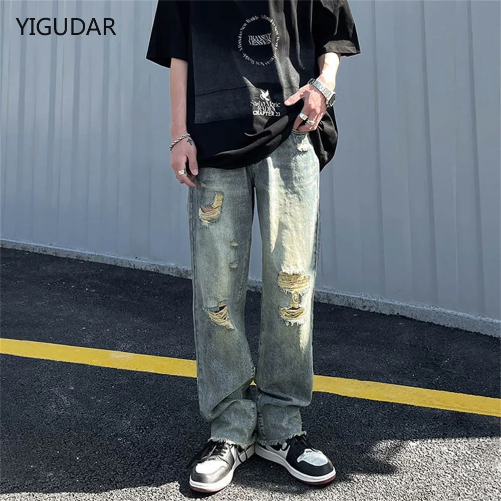 High Street Ripped Jeans Male Ins Tide Brand Hip-hop Wide-leg Pants Summer Thin Section Straight Loose Casual Old Pants men
High Street Ripped Jeans Male Ins Tide Brand Hip-hop Wide-leg Pants Summer Thin Section Straight Loose Casual Old Pants men