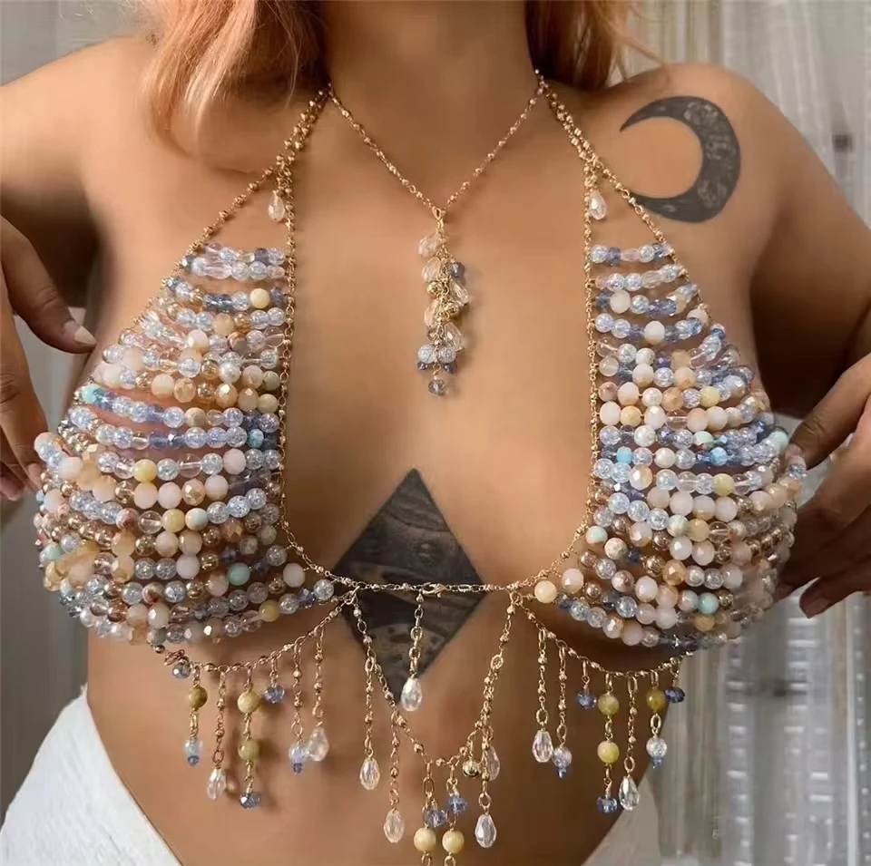 Handcrafted Color Gemstone Beaded Necklace European & American New Style Summer Beach Cover-Up Nightclub Birthday Party Outfit
Handcrafted Color Gemstone Beaded Necklace European & American New Style Summer Beach Cover-Up Nightclub Birthday Party Outfit
