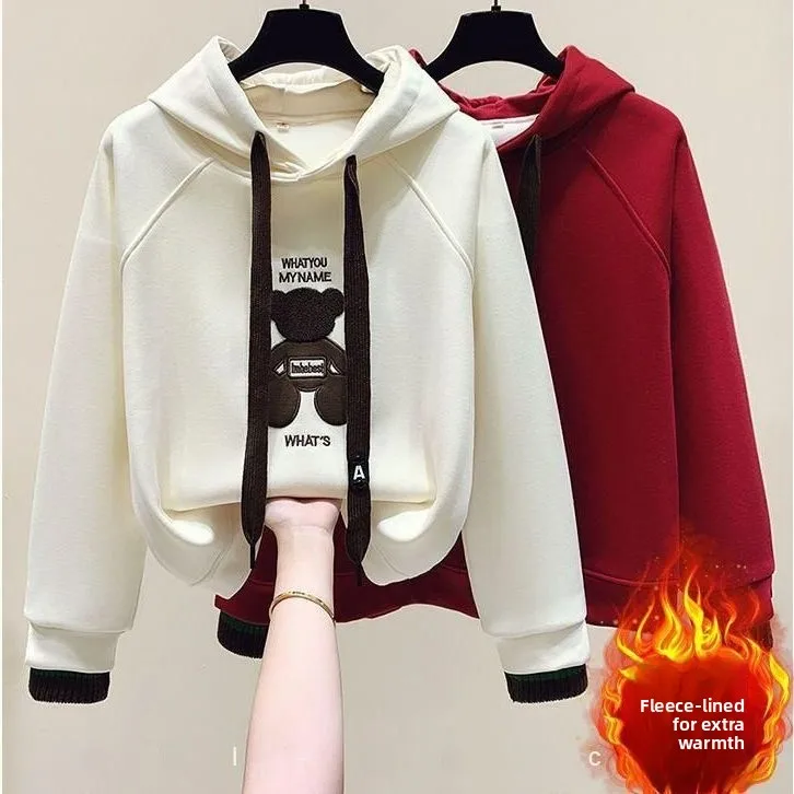 Thiened Fce Hoodie Sweatirt for Teenage Girls Autumn Winter Loose Fit Faionable Outerwear Long Sve Korean Sle
Thiened Fce Hoodie Sweatirt for Teenage Girls Autumn Winter Loose Fit Faionable Outerwear Long Sve Korean Sle