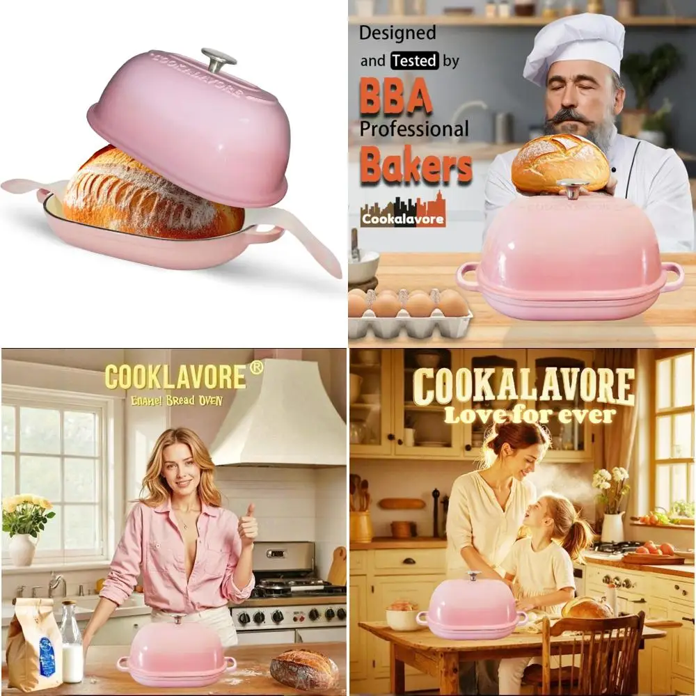 Enameled Cast Iron 6 Quart Bread Oven with Lid for Homemade Loaves - Thick Pan for Perfect Baking
Enameled Cast Iron 6 Quart Bread Oven with Lid for Homemade Loaves - Thick Pan for Perfect Baking