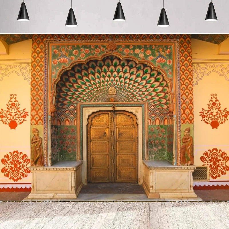 Indian Palace Lotus Peacock Gate Photography Backdrop Hinduism Religion Temple Background Home Party Backdrop Wall Banner Poster
Indian Palace Lotus Peacock Gate Photography Backdrop Hinduism Religion Temple Background Home Party Backdrop Wall Banner Poster
