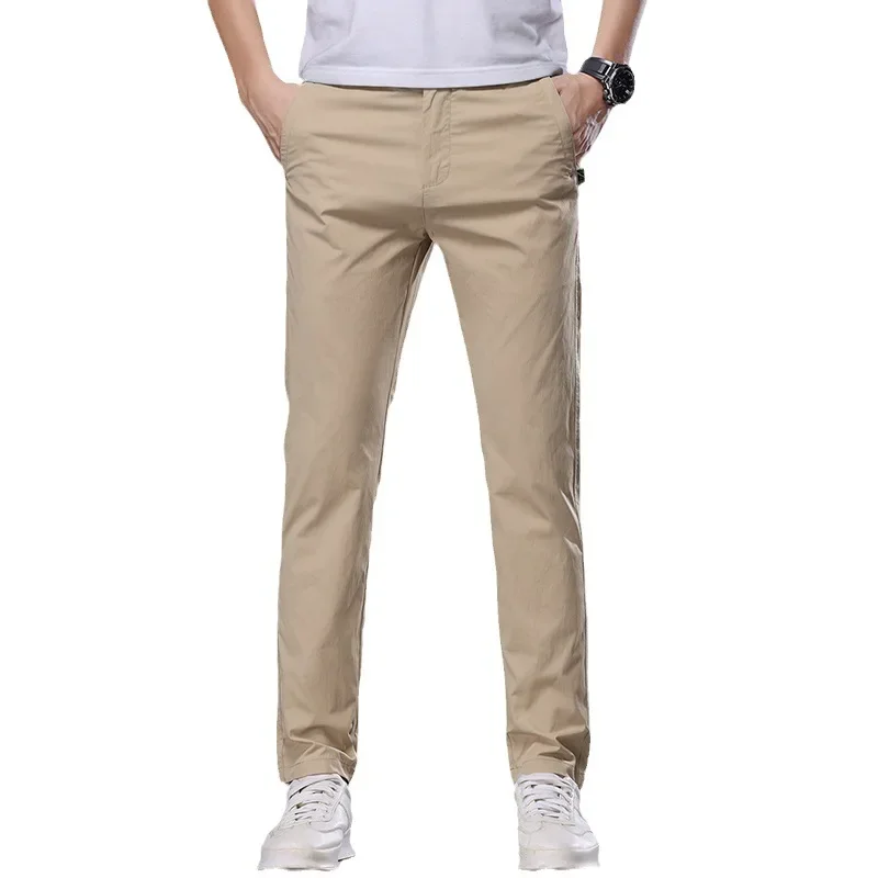 Мужские повседневные брюки Мужские тонкие прямые брюки Свободные мужские брюки из ледяного шелка Деловые брюки для костюма Весна и осень Длинные взрослые джентльмены 
Мужские повседневные брюки Мужские тонкие прямые брюки Свободные мужские брюки из ледяного шелка Деловые брюки для костюма Весна и осень Длинные взрослые джентльмены