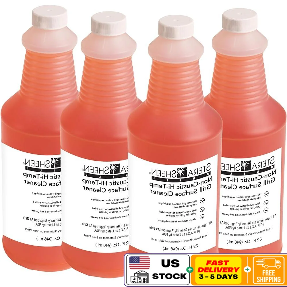 Professional Grill Cleaner Food Safe Non-Caustic Formula Flat Top Grills Griddles Effectively Removes Tough Grease Residues
Professional Grill Cleaner Food Safe Non-Caustic Formula Flat Top Grills Griddles Effectively Removes Tough Grease Residues