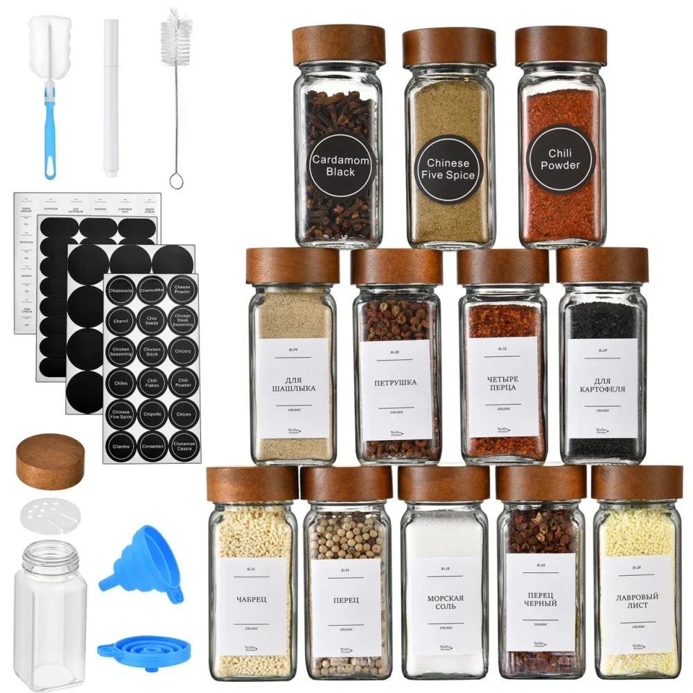 6/10Pcs Glass Spice Jars with Bamboo Lids 4oz Glass Jars Spice Jar Set Seasoning Jars Organizer Storage Bottles for Spice Rack
6/10Pcs Glass Spice Jars with Bamboo Lids 4oz Glass Jars Spice Jar Set Seasoning Jars Organizer Storage Bottles for Spice Rack