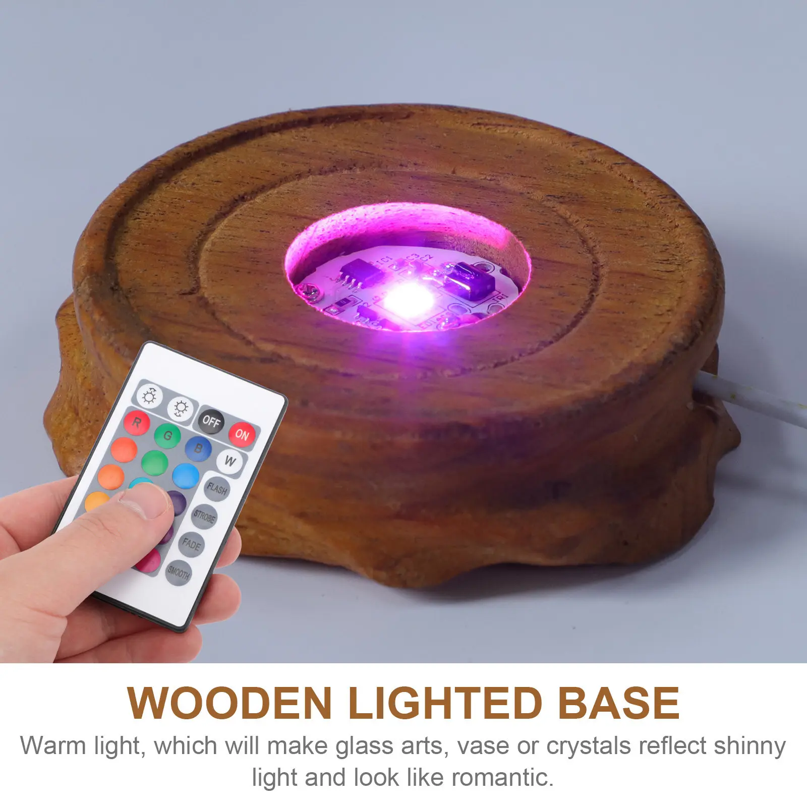 LED Night Light Display Base Wooden Lighted Stand Crystal Glass Ball Display Holder for Cafe Home Wedding Romantic Lighting
LED Night Light Display Base Wooden Lighted Stand Crystal Glass Ball Display Holder for Cafe Home Wedding Romantic Lighting