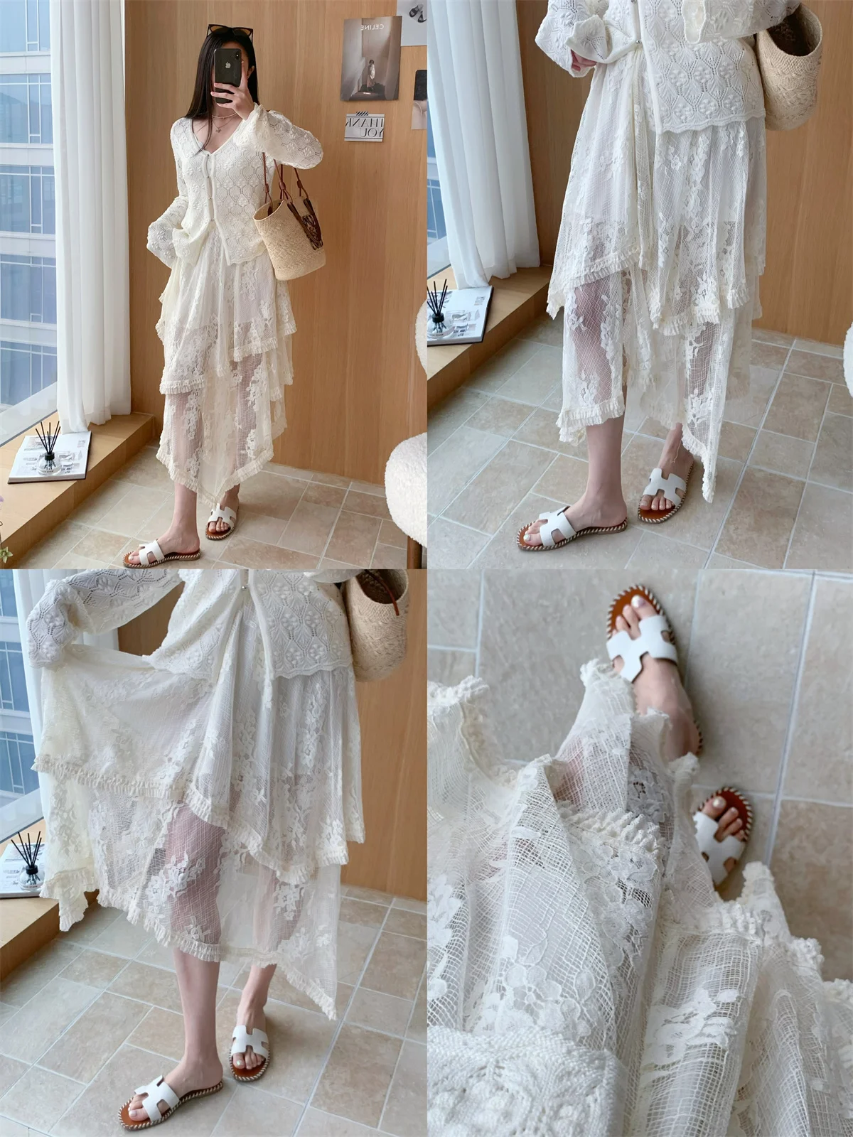 Romantic Layered Lace Skirt Asymmetrical Uneven Hemline Flared Silhouette mid Waist Design for Women Sweet to Offend
Romantic Layered Lace Skirt Asymmetrical Uneven Hemline Flared Silhouette mid Waist Design for Women Sweet to Offend