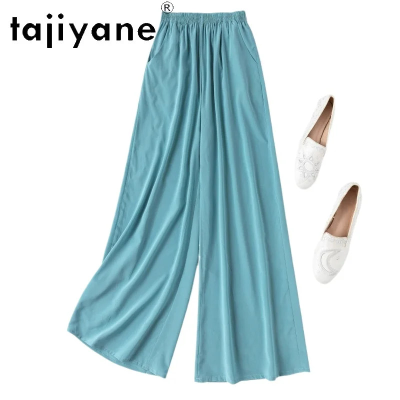 TAJIYANE 92% Real Mulberry Silk Pants for Woman Lake Green Baggy Pants Casual Wide Leg Trousers Summer Woman Clothes 2026 штаны
TAJIYANE 92% Real Mulberry Silk Pants for Woman Lake Green Baggy Pants Casual Wide Leg Trousers Summer Woman Clothes 2026 штаны