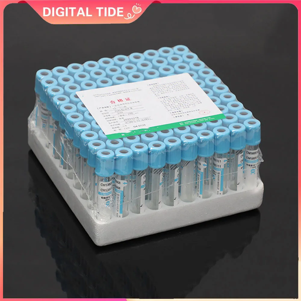100PCS Sterile Negative Pressure Vacuum Blue Cap Anticoagulant Tube Blood Collection Coagulation Sodium Citrate Plastic Tube
100PCS Sterile Negative Pressure Vacuum Blue Cap Anticoagulant Tube Blood Collection Coagulation Sodium Citrate Plastic Tube