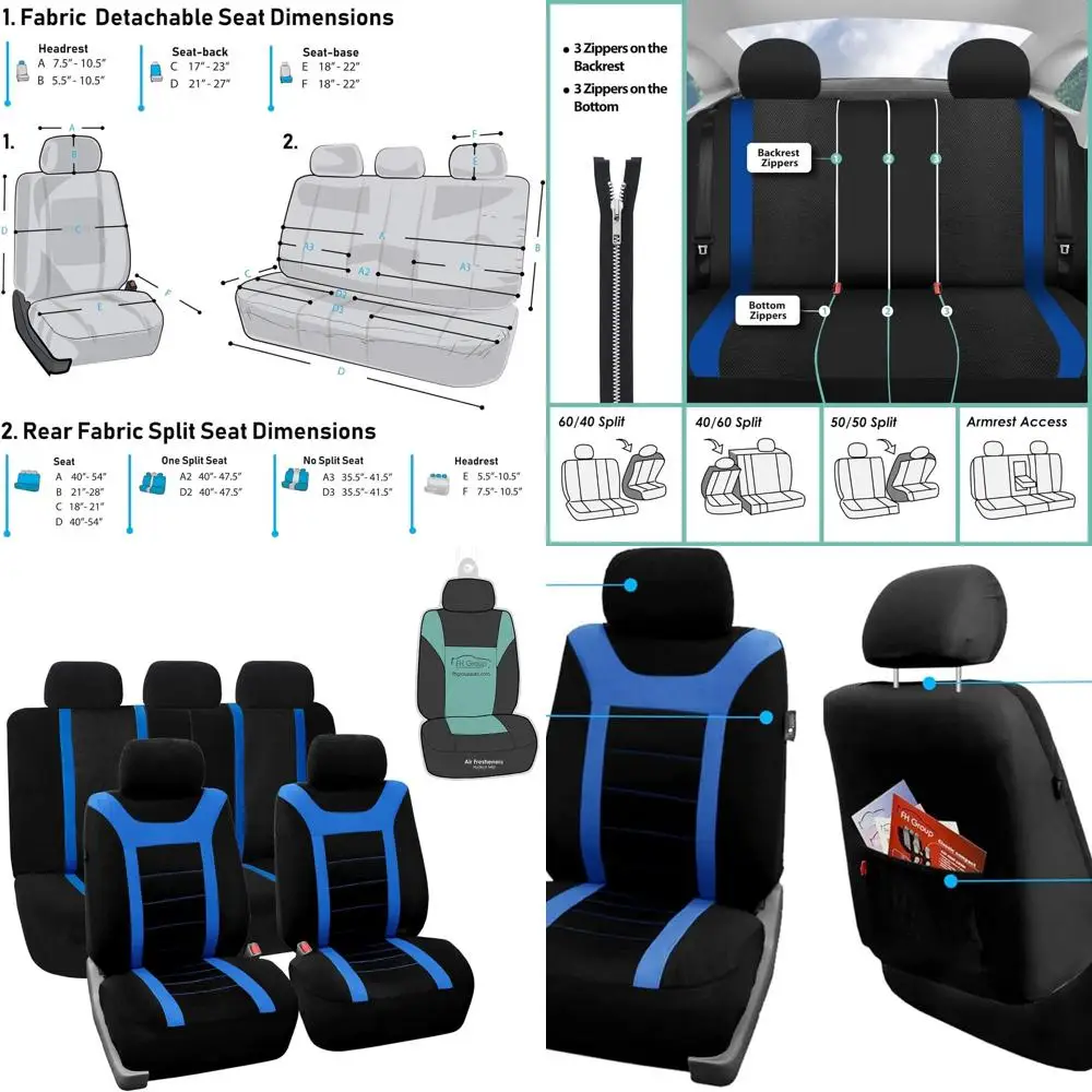 Car Seat Covers Combo Sports Full Set Blue Accessories Van Seat Covers, Airbag and Split Rear Car Seat Cover Universal Fit Inter
Car Seat Covers Combo Sports Full Set Blue Accessories Van Seat Covers, Airbag and Split Rear Car Seat Cover Universal Fit Inter