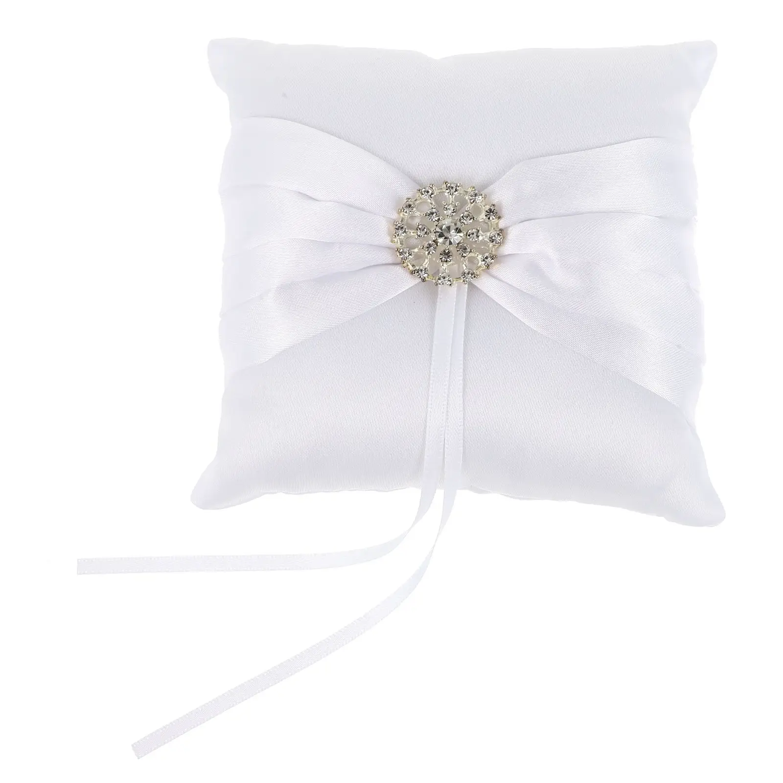 White Ring Pillow 10x10cm Wedding Ring Pillow Wedding Bridal Rhinestone Decorated Satin Ribbon Strap for Ceremony Gifts
White Ring Pillow 10x10cm Wedding Ring Pillow Wedding Bridal Rhinestone Decorated Satin Ribbon Strap for Ceremony Gifts