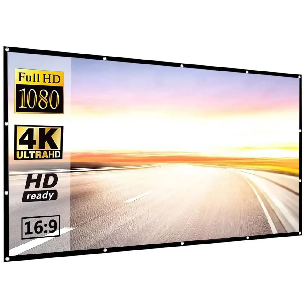 Polyester Projector Screen 16:9 HD Video Foldable Projection Screen 72/84/100inch Reflective Folding Soft Screen Outdoor
Polyester Projector Screen 16:9 HD Video Foldable Projection Screen 72/84/100inch Reflective Folding Soft Screen Outdoor