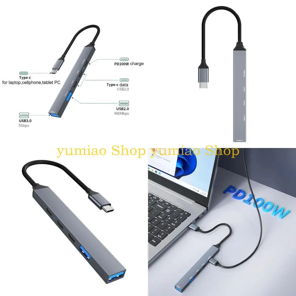 587B 5 Ports USB C Hub USB TypeC Adapter Docking Station 5Gbps High Speed Data Transfer PD100W Aluminum Alloy Enclosure
587B 5 Ports USB C Hub USB TypeC Adapter Docking Station 5Gbps High Speed Data Transfer PD100W Aluminum Alloy Enclosure