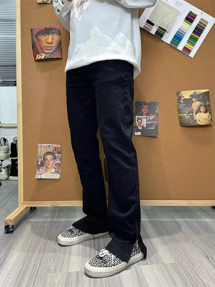 American Street Sle Side Zipper Jeans Straight Leg Micro Flared Pants for Men Autumn Winter Wear Resistant Low Waist Jeans
American Street Sle Side Zipper Jeans Straight Leg Micro Flared Pants for Men Autumn Winter Wear Resistant Low Waist Jeans