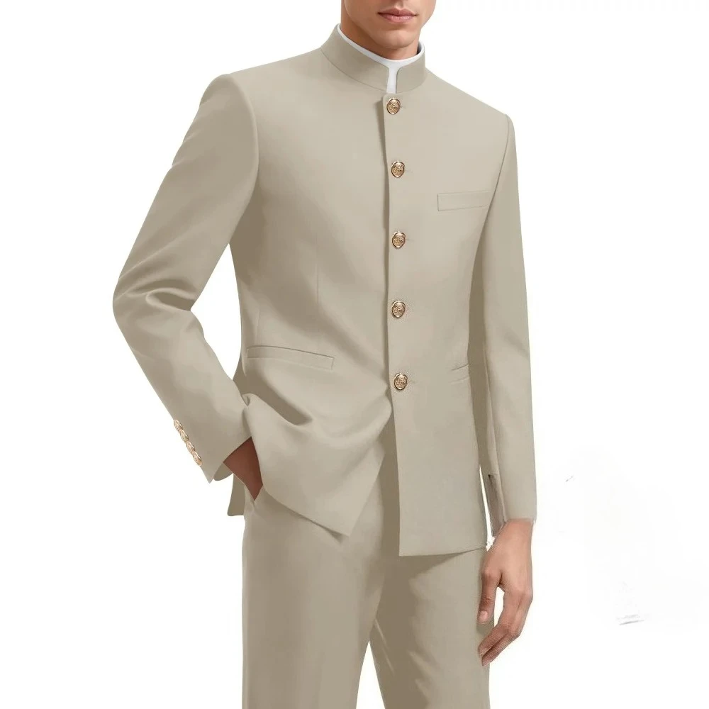 Chinese Suit for Men 2 Piece Suits Slim Fit Chinese Tunic Suits Stand Collar Weddig Prom Suit Blazer Pants Set costume homme
Chinese Suit for Men 2 Piece Suits Slim Fit Chinese Tunic Suits Stand Collar Weddig Prom Suit Blazer Pants Set costume homme