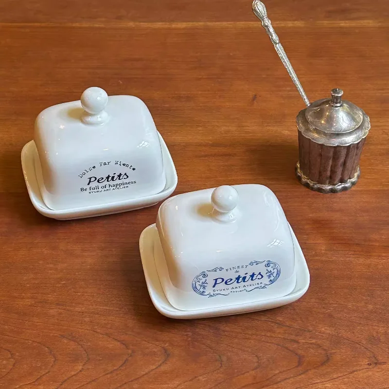 Mini Square Butter Dish with Lid French Printed Ceramic Serving Butter Tray, Cute Dessert Serving Bowl for Table, Countertop
Mini Square Butter Dish with Lid French Printed Ceramic Serving Butter Tray, Cute Dessert Serving Bowl for Table, Countertop