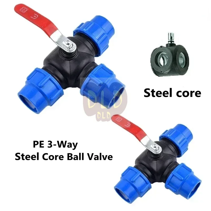 1Pcs 25mm 32mm 40mm 50mm Water Pipe Plastic Steel Core Ball Valve 3-Way Quick Connector T-Type PVC PE Fast Connection
1Pcs 25mm 32mm 40mm 50mm Water Pipe Plastic Steel Core Ball Valve 3-Way Quick Connector T-Type PVC PE Fast Connection